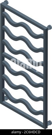 Bathroom heated towel rail icon, isometric style Stock Vector