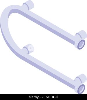 Bath heated towel rail icon, isometric style Stock Vector