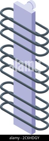 Care heated towel rail icon, isometric style Stock Vector