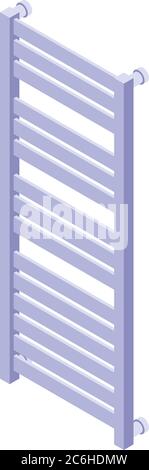 Hot heated towel rail icon, isometric style Stock Vector