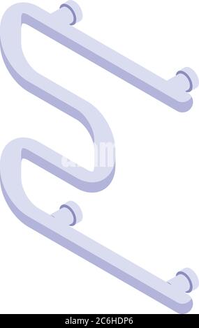 Metal heated towel rail icon, isometric style Stock Vector