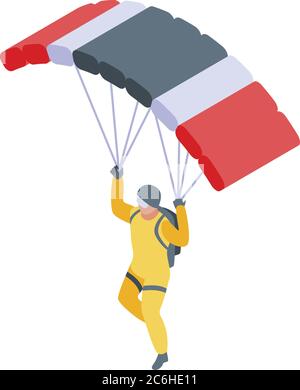 Paratrooper icon, isometric style Stock Vector