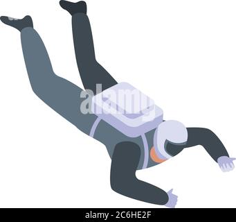 Skydiving icon, isometric style Stock Vector