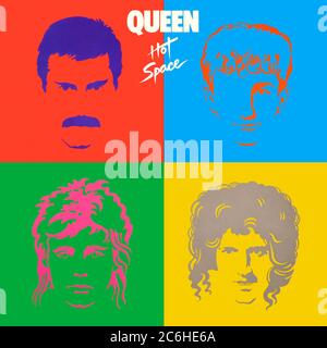 Queen - original vinyl album cover - Hot Space - 1982 Stock Photo
