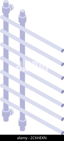 Heated towel rail device icon, isometric style Stock Vector