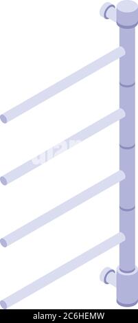 Pipe heated towel rail icon, isometric style Stock Vector