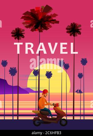 Road trip vacation at the beach illustration Stock Vector Image & Art ...
