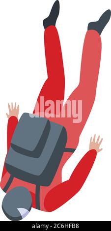 Parachuter fall icon, isometric style Stock Vector