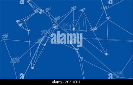 Abstract word cloud Outline Stock Photo