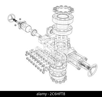 Blowout preventer. 3D illustration Stock Photo