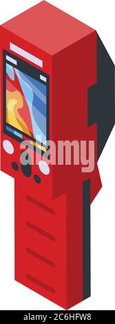 Red thermal imager icon, isometric style Stock Vector