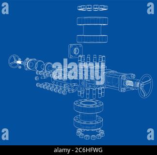 Blowout preventer. 3D illustration Stock Photo