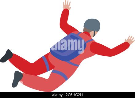 Adventure skydiving icon, isometric style Stock Vector