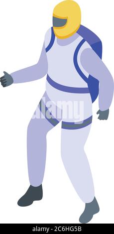 Skydiver icon, isometric style Stock Vector