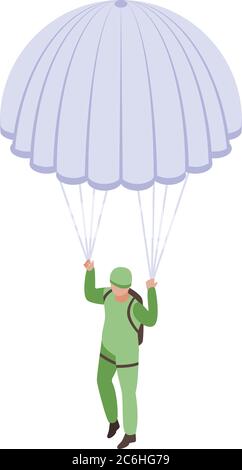 Parachuting icon, isometric style Stock Vector