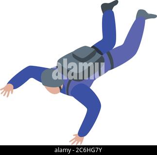 Air skydiver fall icon, isometric style Stock Vector