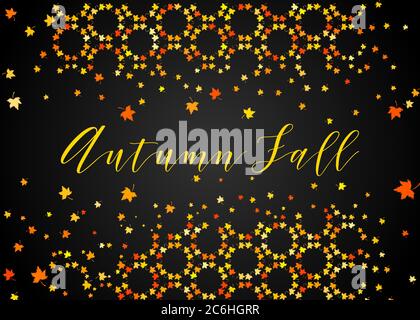 Abstract vector autumn background with golden leaves. Vector illustration for any design project Stock Vector