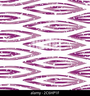Vector stylized purple leaves geometric seamless vector pattern background with snowflace texture. Elegant frosted foliage on white backdrop. Hand Stock Vector