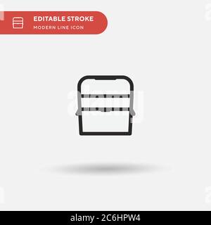 Ice Box Simple vector icon. Illustration symbol design template for web mobile UI element. Perfect color modern pictogram on editable stroke. Ice Box Stock Vector