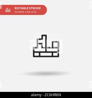Tetris Simple vector icon. Illustration symbol design template for web mobile UI element. Perfect color modern pictogram on editable stroke. Tetris ic Stock Vector