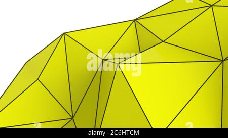 Yellow abstract modern crystal background. Polygon, Line, Triangle pattern shape for wallpaper. Illustration low poly, polygonal design. futuristic, w Stock Photo