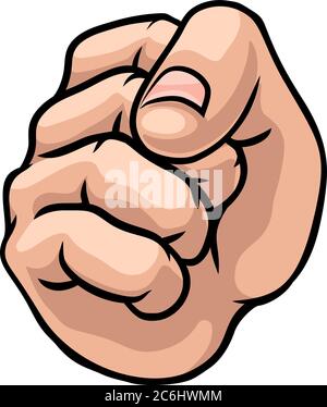 Fist Punch Hand Cartoon Stock Vector