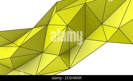 Yellow abstract modern crystal background. Polygon, Line, Triangle pattern shape for wallpaper. Illustration low poly, polygonal design. futuristic, w Stock Photo