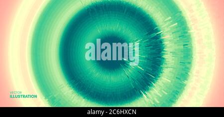 Abstract circular background with dynamic rays. Radial structure. Art design for your project. Stock Vector
