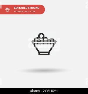Fruit Bowl Simple vector icon. Illustration symbol design template for web mobile UI element. Perfect color modern pictogram on editable stroke. Fruit Stock Vector