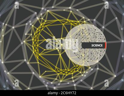 Cobweb or spider web. Network abstract background. Connection Structure. 3D technology style. Wireframe vector illustration. Stock Vector