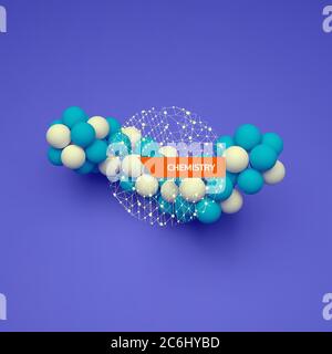 3d molecule structure. Futuristic technology style. Connection structure. 3d vector illustration for science, technology, marketing, presentation. Stock Vector