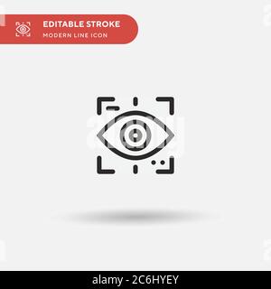 Bionic Contact Lens Simple vector icon. Illustration symbol design template for web mobile UI element. Perfect color modern pictogram on editable stro Stock Vector
