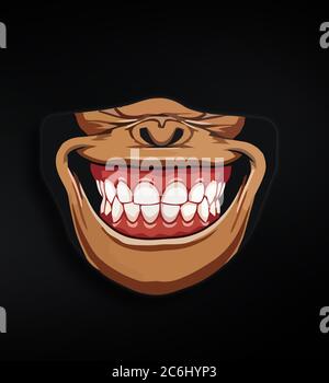 Devil emoticon. Smile Emoji horror Stock Photo