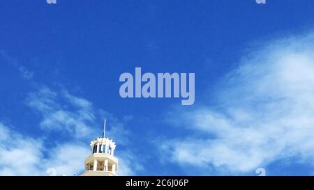 Shenzhen, China: residential buildings under blue sky and white clouds ...