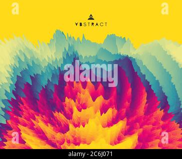3D wavy background with ripple effect. Abstract vector illustration. Design template. Modern pattern. Stock Vector