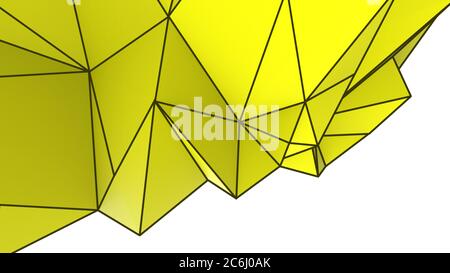 Yellow abstract modern crystal background. Polygon, Line, Triangle pattern shape for wallpaper. Illustration low poly, polygonal design. futuristic, w Stock Photo