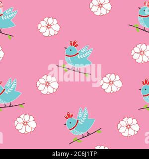 Bird vector Seamless Pattern Stock Vector