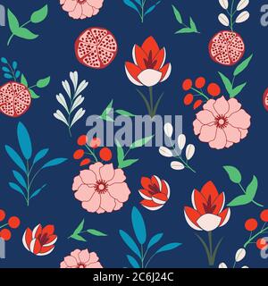 Floral vector seamless pattern design for wallpapers, textiles, wrapping papers, home decor, fashion, tiles, surface etc. Stock Vector