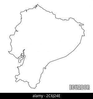 Ecuador outline map Stock Vector