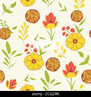 Floral vector seamless pattern design for wallpapers, textiles, wrapping papers, home decor, fashion, tiles, surface etc. Stock Vector