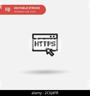 Https Simple vector icon. Illustration symbol design template for web mobile UI element. Perfect color modern pictogram on editable stroke. Https icon Stock Vector
