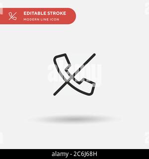 No Calls Simple vector icon. Illustration symbol design template for web mobile UI element. Perfect color modern pictogram on editable stroke. No Call Stock Vector