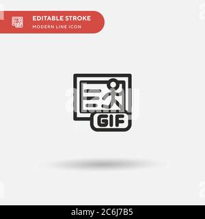 Gif Simple vector icon. Illustration symbol design template for web mobile UI element. Perfect color modern pictogram on editable stroke. Gif icons fo Stock Vector