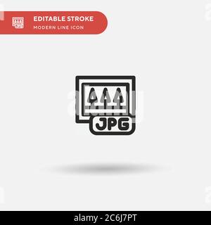 Jpg Simple vector icon. Illustration symbol design template for web mobile UI element. Perfect color modern pictogram on editable stroke. Jpg icons fo Stock Vector