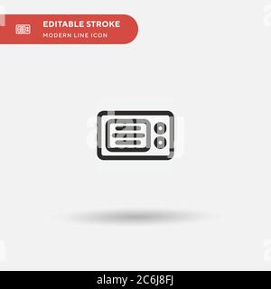 Microwave Simple vector icon. Illustration symbol design template for web mobile UI element. Perfect color modern pictogram on editable stroke. Microw Stock Vector