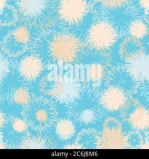 fluffy soft dandelions seamless vector pattern Stock Vector