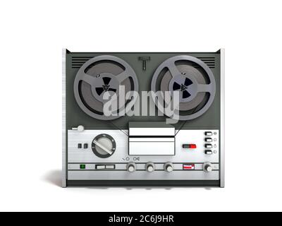 Old portable reel to reel tube tape recorder 3d render on white no shadow  Stock Photo - Alamy