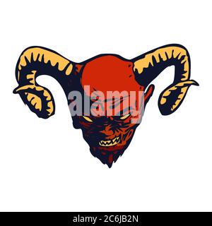 Red Devil head vector design, vector illustration Stock Vector