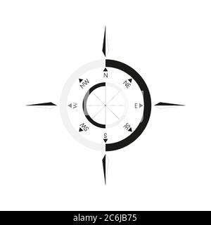 Compass rose isolated on white. Vector illustration. Stock Vector