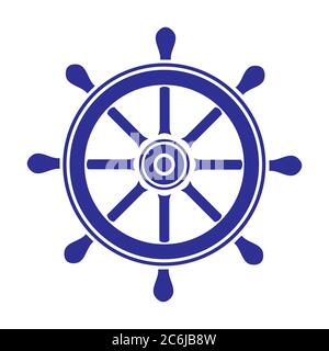 Helm wheel on white background. Vector illustration. Stock Vector